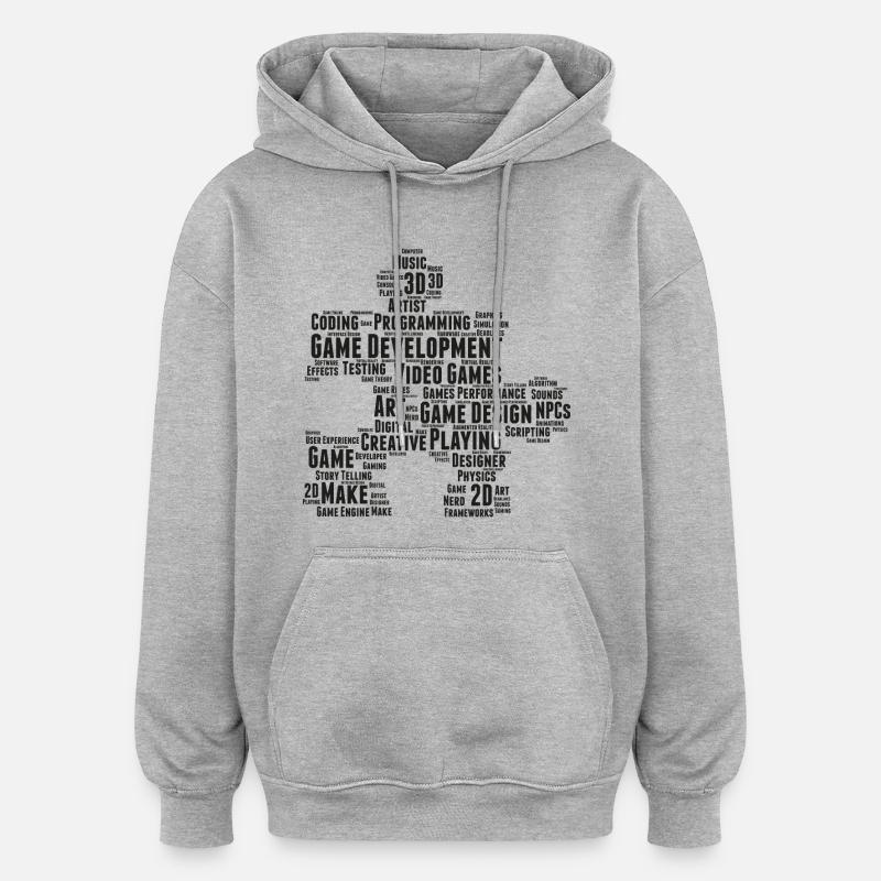Game Dev - Oversized Unisex Hoodie - Grau meliert