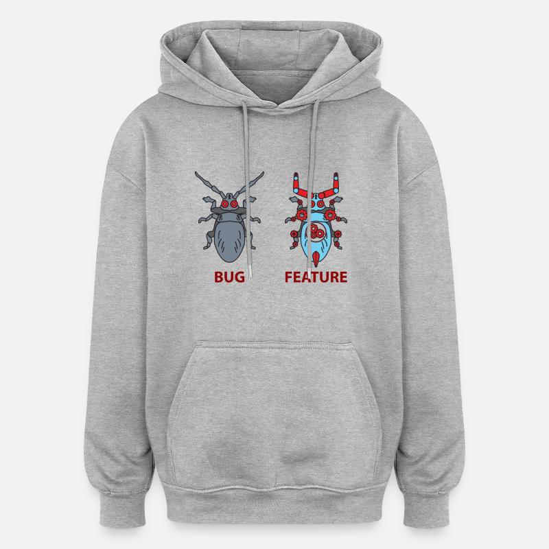 Blague programmeur - Sweat à capuche oversize unisexe - gris chiné