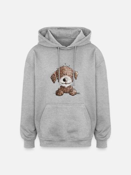Sweet Lagotto Romagnolo I water dog cartoon dog - Oversized Unisex Hoodie - heather grey