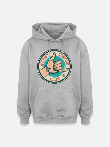 Biarritz Surfing Club - Oversized Unisex Hoodie - heather grey