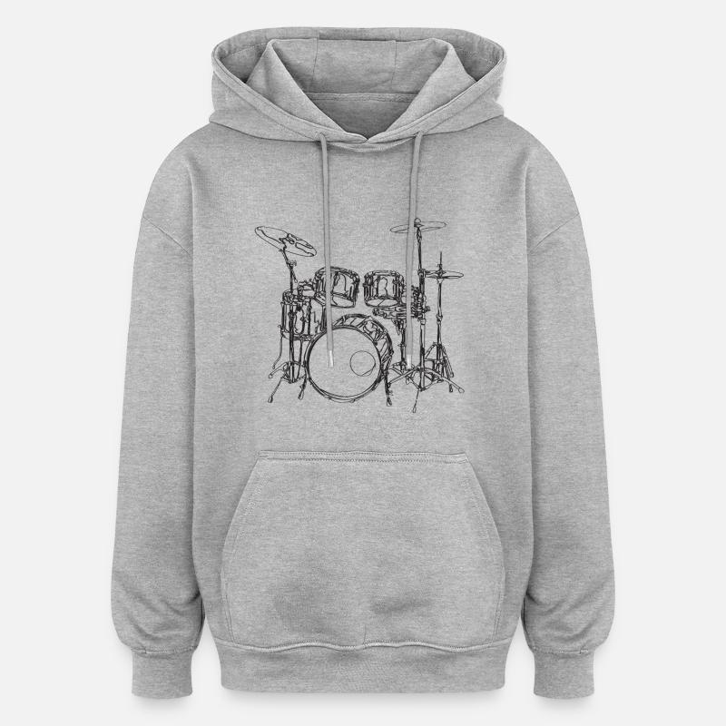 Batteur - Sweat à capuche oversize unisexe - gris chiné