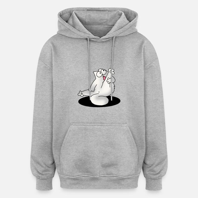 Chat drôle chats chaton cadeau - Sweat à capuche oversize unisexe - gris chiné
