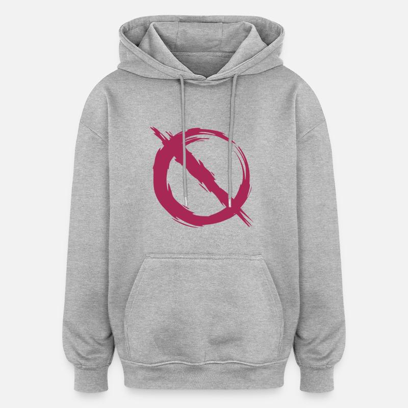Interdiction interdite Symbole - Sweat à capuche oversize unisexe - gris chiné