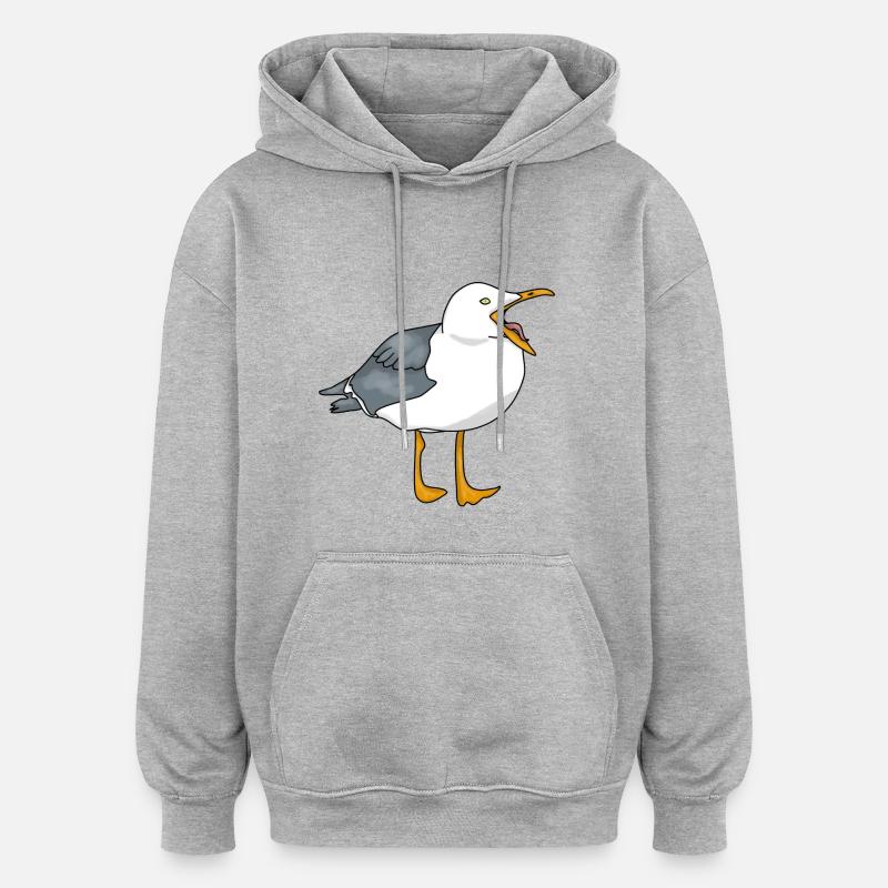 Seagull - Seagull - Sweat à capuche oversize unisexe - gris chiné
