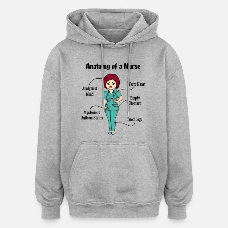 Infirmière soignante assistante sociale - Sweat à capuche oversize unisexe - gris chiné