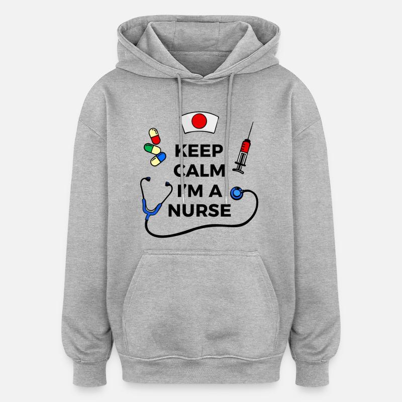 Infirmière infirmier infirmier - Sweat à capuche oversize unisexe - gris chiné