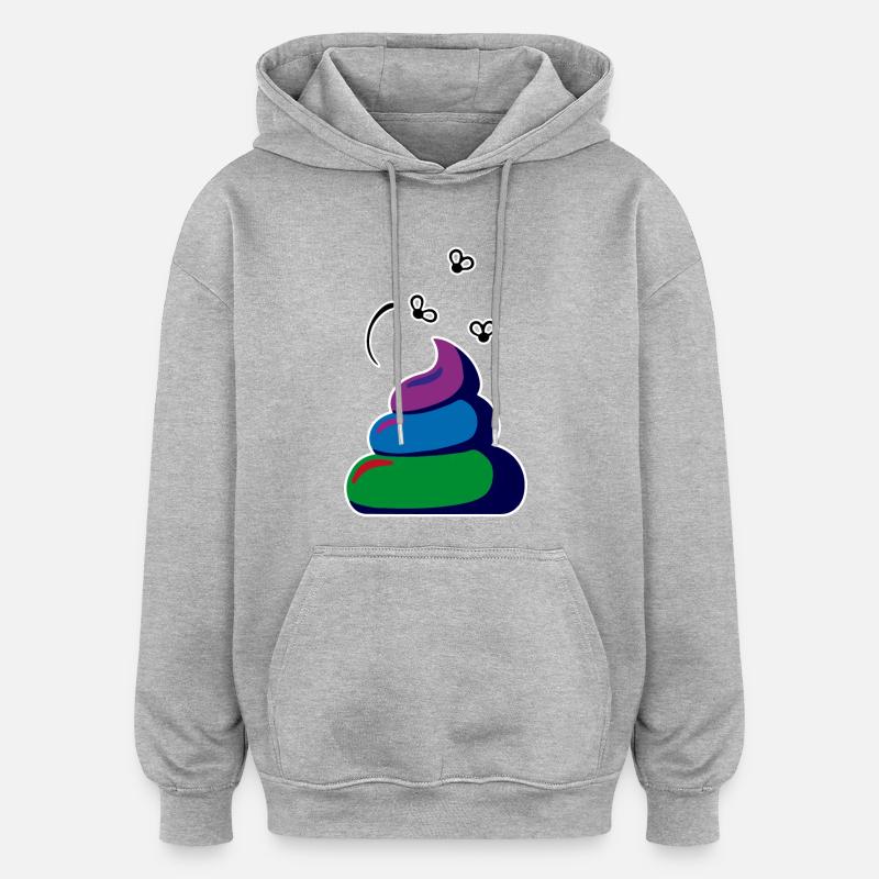 Merde - Sweat à capuche oversize unisexe - gris chiné