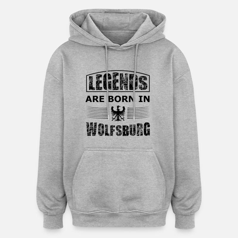 Wolfsburg Legenden - Oversized Unisex Hoodie - Grau meliert