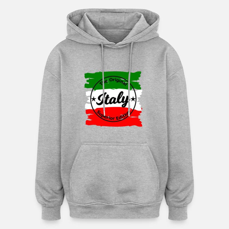 Édition Italienne - Sweat à capuche oversize unisexe - gris chiné