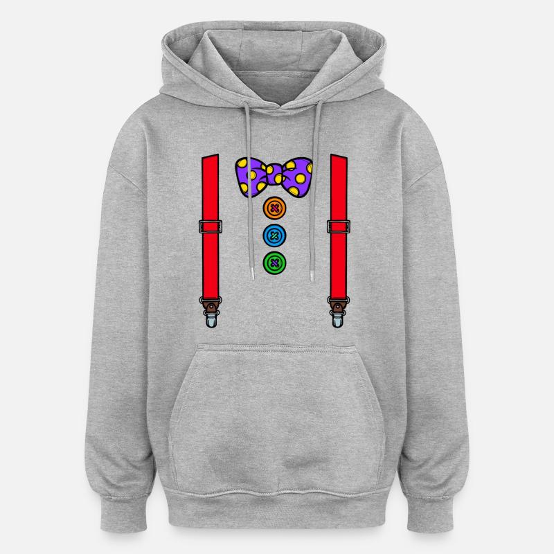 Costume clown carnaval carnaval - Sweat à capuche oversize unisexe - gris chiné