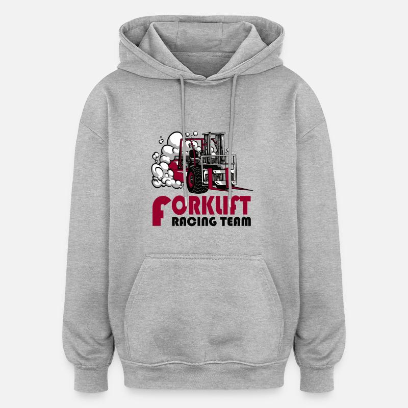 Équipe Stacker Racing - Sweat à capuche oversize unisexe - gris chiné