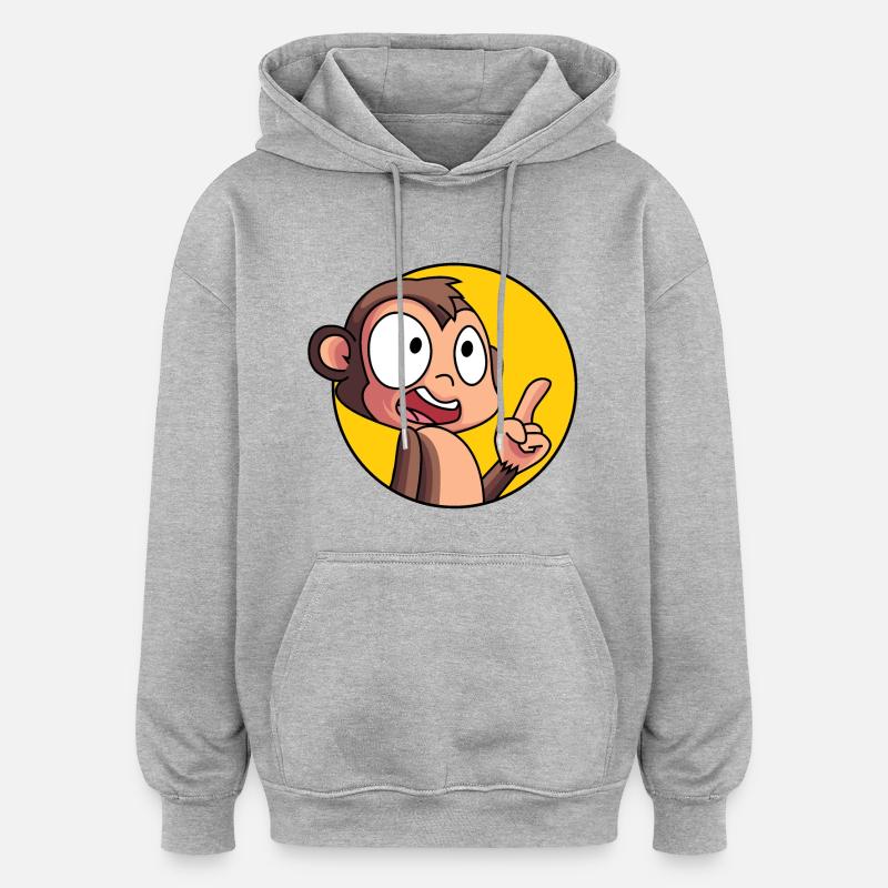Singe intelligent - Sweat à capuche oversize unisexe - gris chiné