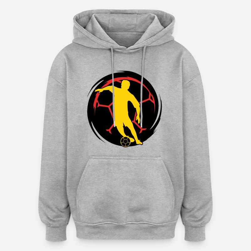 Calcio - Calciatori - Felpa con cappuccio unisex oversize - grigio melange