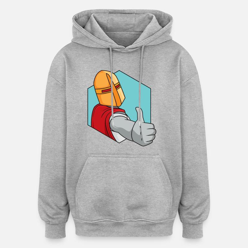 Pouce levé du chevalier - Sweat à capuche oversize unisexe - gris chiné