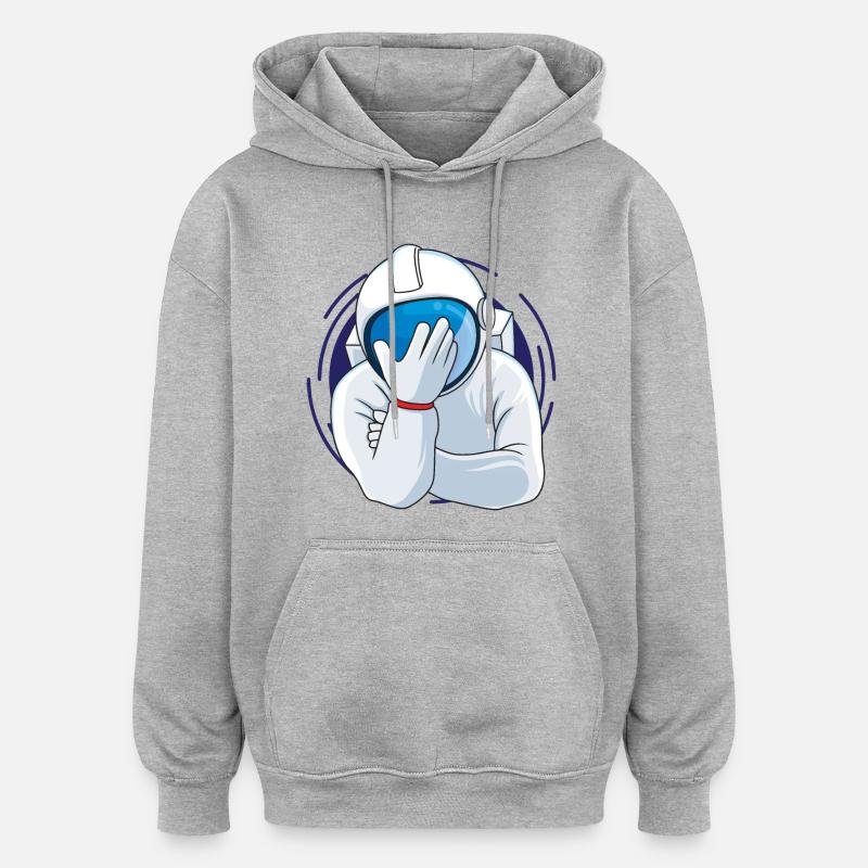 Facepalm Astronaute - Sweat à capuche oversize unisexe - gris chiné