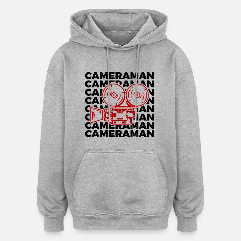 Cadreur - Sweat à capuche oversize unisexe - gris chiné