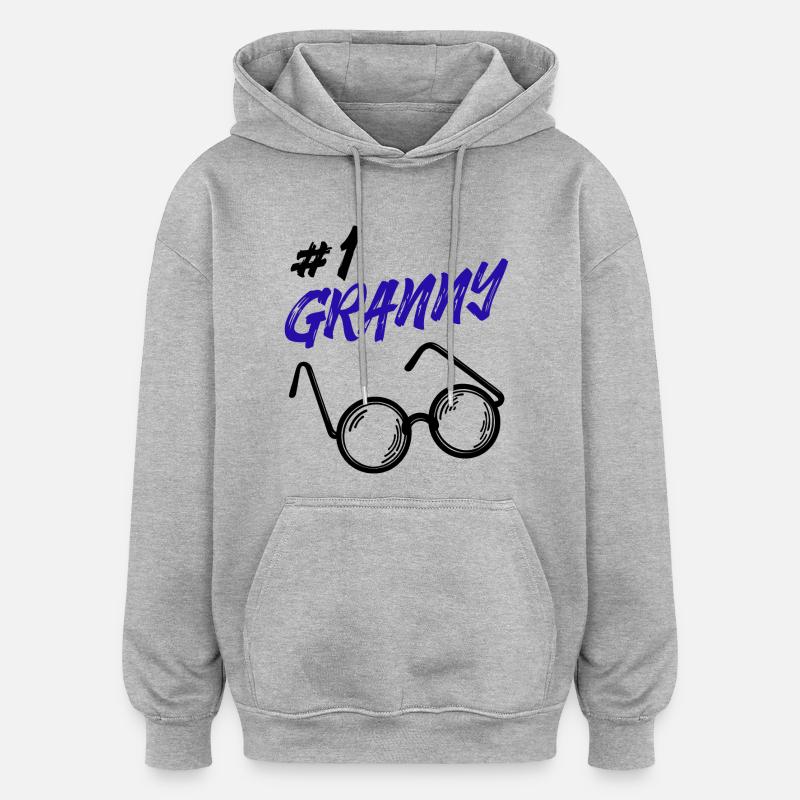 Omi Brille Statement Oma Beste Großmutter - Oversized Unisex Hoodie - Grau meliert