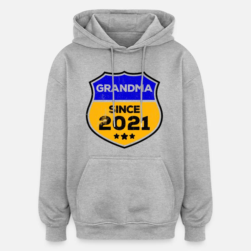 Seniorin Großmutter Rentnerin Oma Statement - Oversized Unisex Hoodie - Grau meliert
