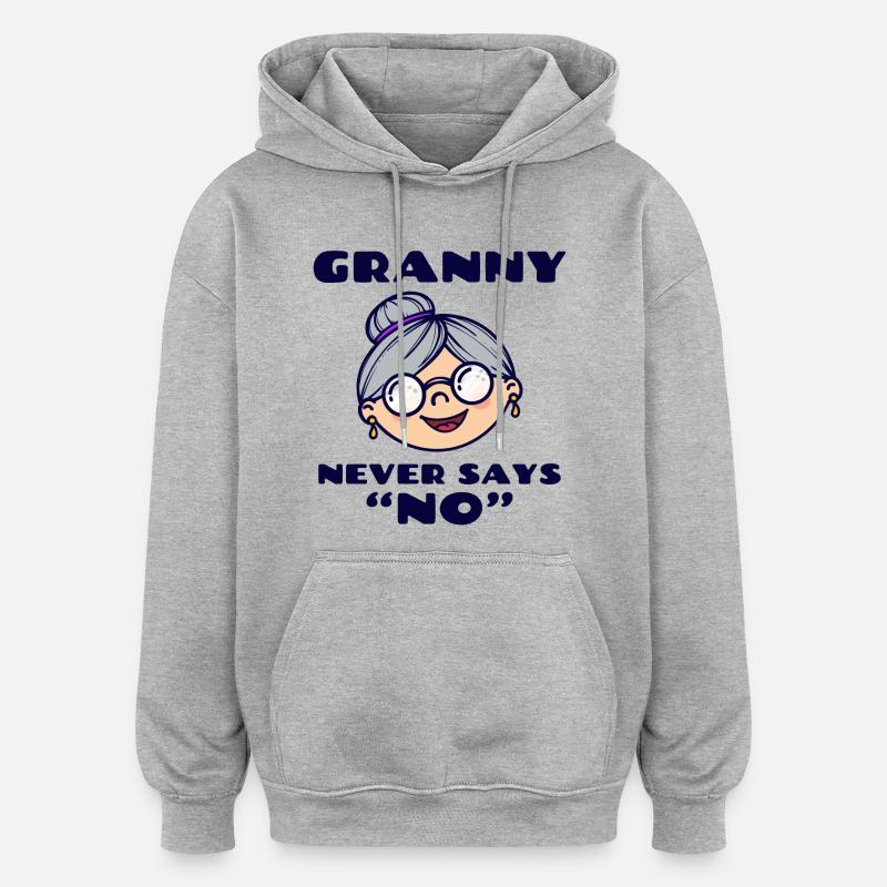 Lieblingsomi Großmutter Oma Statement Brille - Oversized Unisex Hoodie - Grau meliert