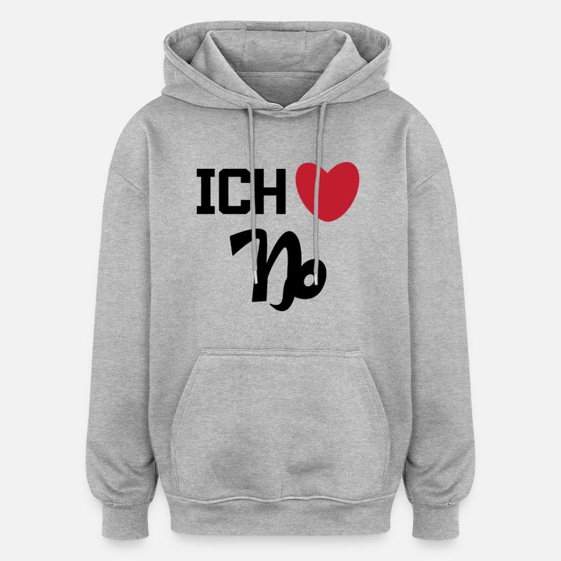Herz Steinbock Statement Horoskop Sternzeichen - Oversized Unisex Hoodie - Grau meliert