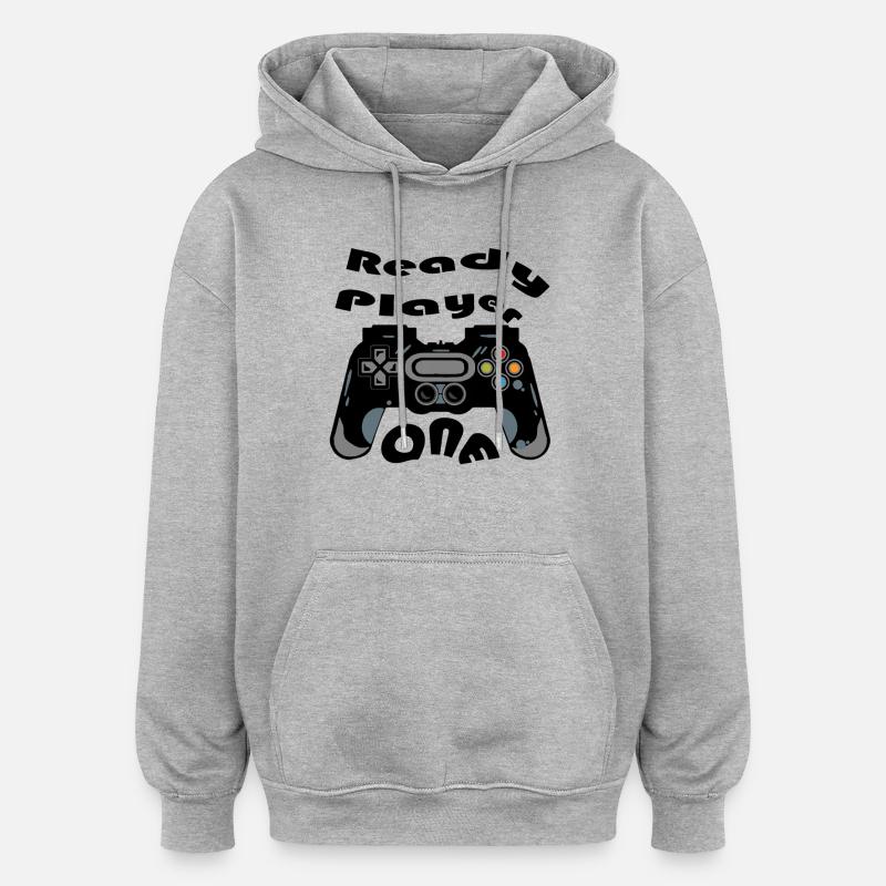 Retro Controller Silhouette - Oversized Unisex Hoodie - heather grey