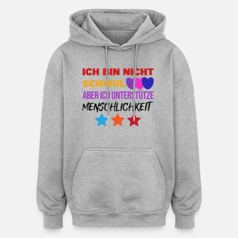 Lesbisch Lgbt Gleichberechtigung Statement Herz - Oversized Unisex Hoodie - Grau meliert