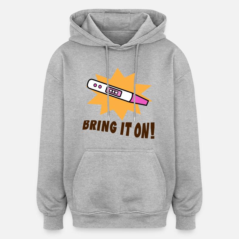 Grossesse Mère Déclaration Bébé - Sweat à capuche oversize unisexe - gris chiné