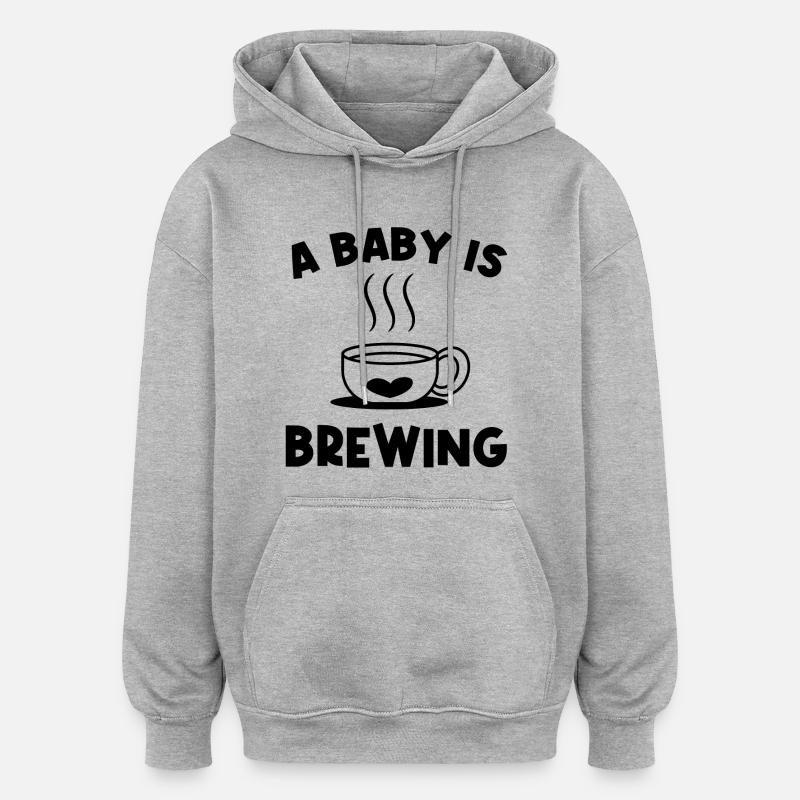 Grossesse Bébé Ventre Grossesse Déclaration Bébé - Sweat à capuche oversize unisexe - gris chiné