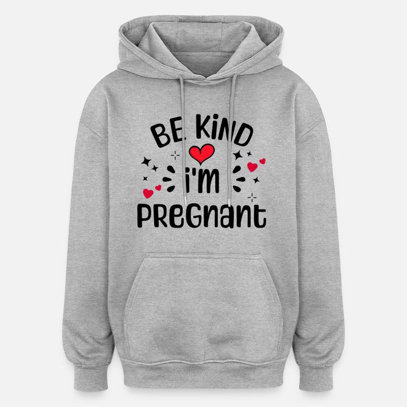 Coeur Grossesse Grossesse Déclaration Mère - Sweat à capuche oversize unisexe - gris chiné