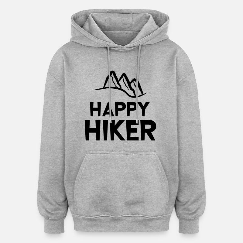 Wandern Wanderung Naturerlebnis Wanderer Statement - Oversized Unisex Hoodie - Grau meliert