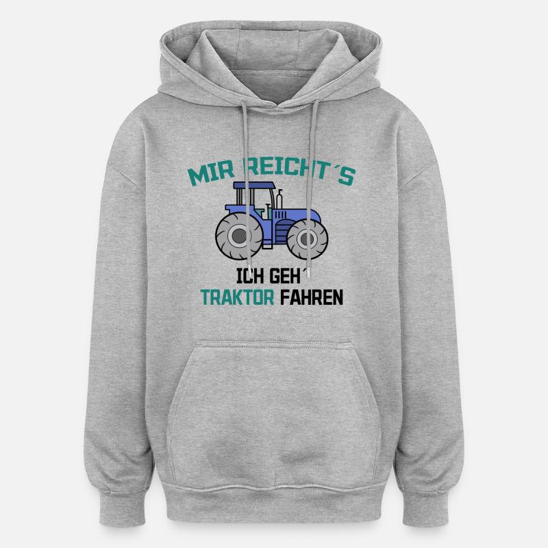 Traktor Statement Bauer Ackerbau Kraftfahrzeug - Oversized Unisex Hoodie - Grau meliert