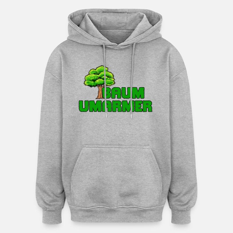 Umwelt Baum Mutter Natur Statement Naturschutz - Oversized Unisex Hoodie - Grau meliert