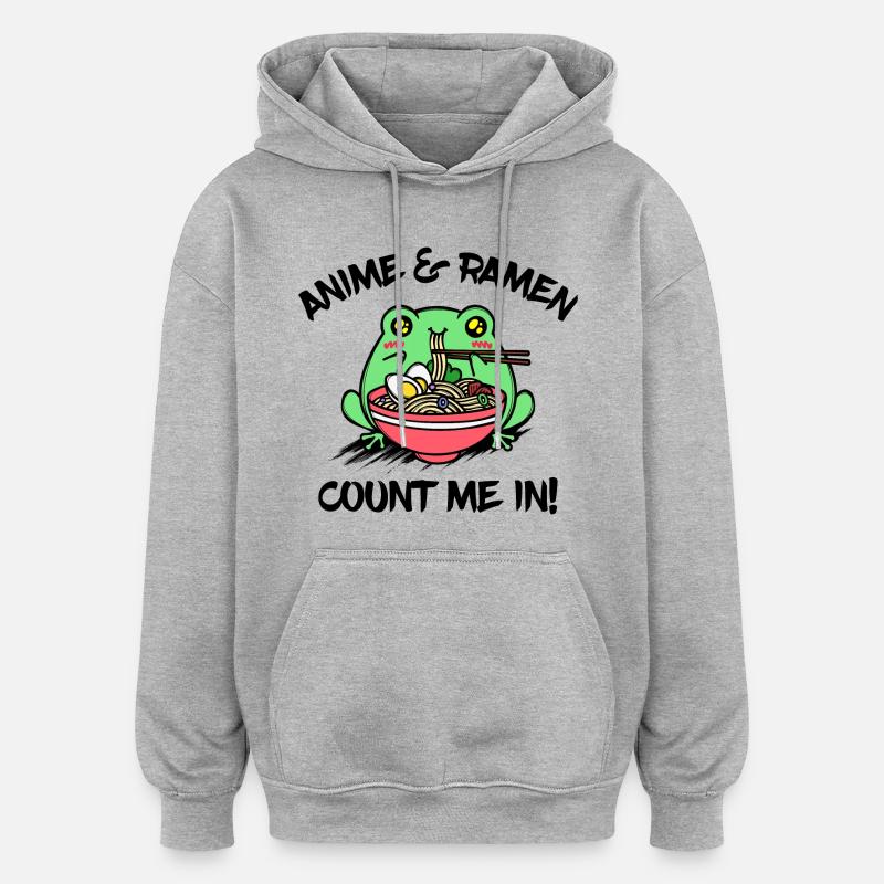 Manga Animation Anime Ramen Animation Statement - Oversized Unisex Hoodie - heather grey