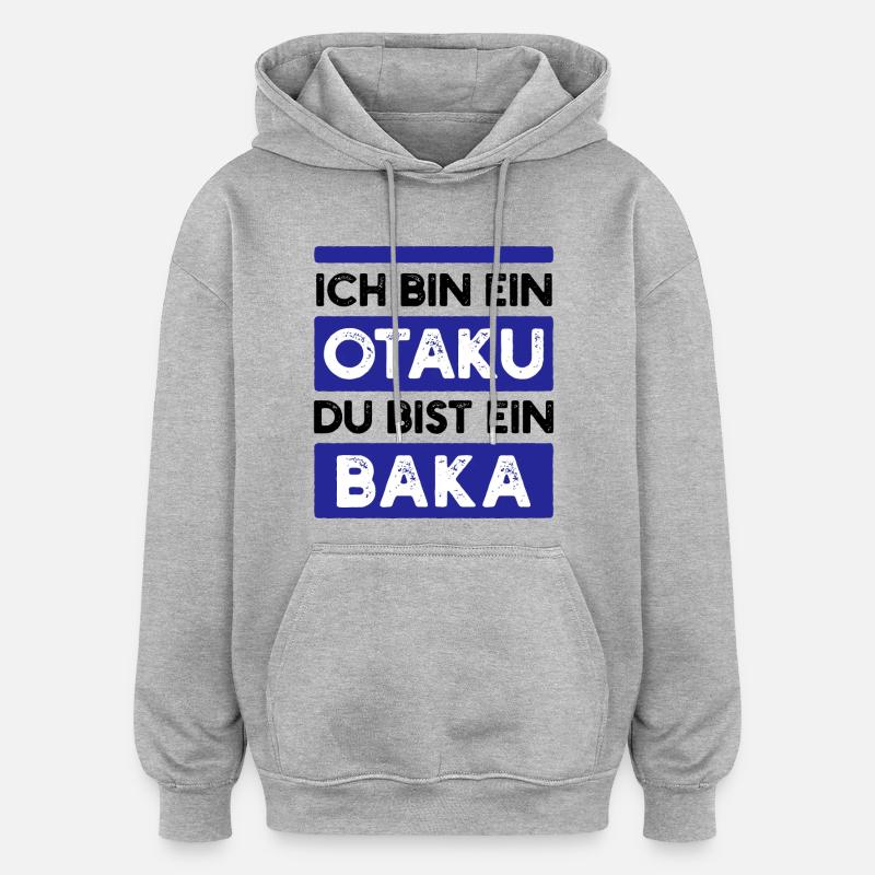 Déclaration japonaise Manga Comic Anime Animation - Sweat à capuche oversize unisexe - gris chiné