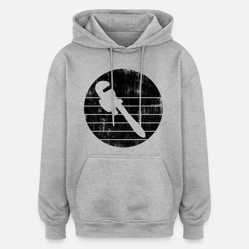 Clé à pipe - Sweat à capuche oversize unisexe - gris chiné