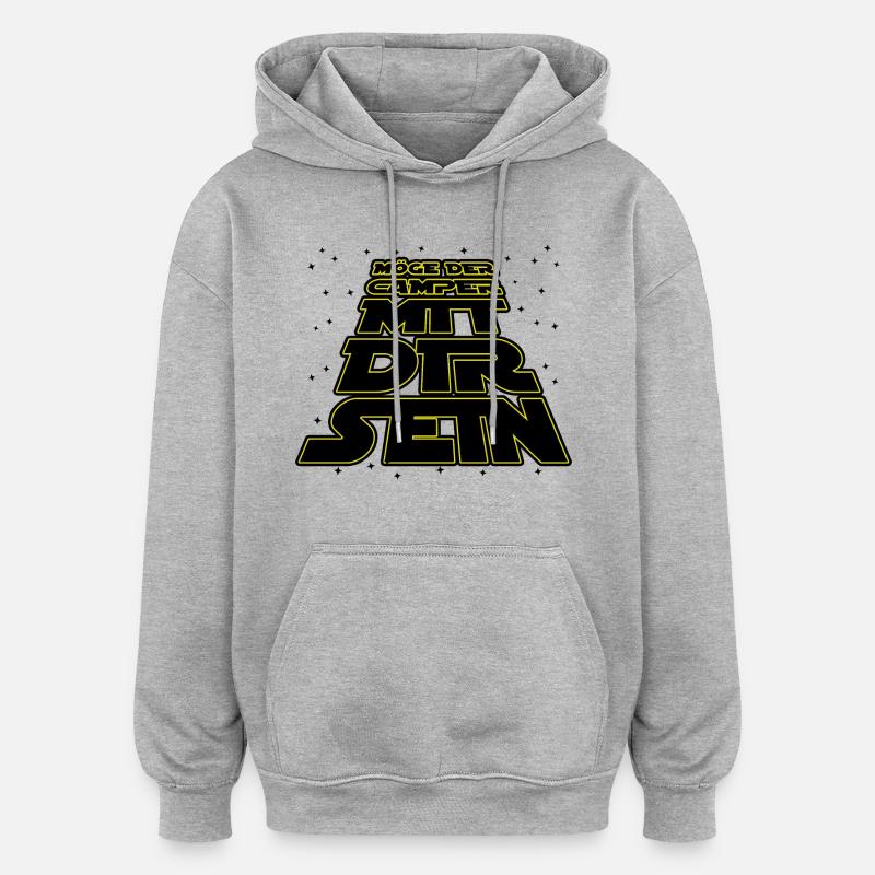 Wanderer Statement Camping Urlaub Camper - Oversized Unisex Hoodie - Grau meliert