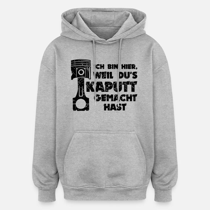 Workaholic Statement Job Arbeiter Mechaniker - Oversized Unisex Hoodie - Grau meliert