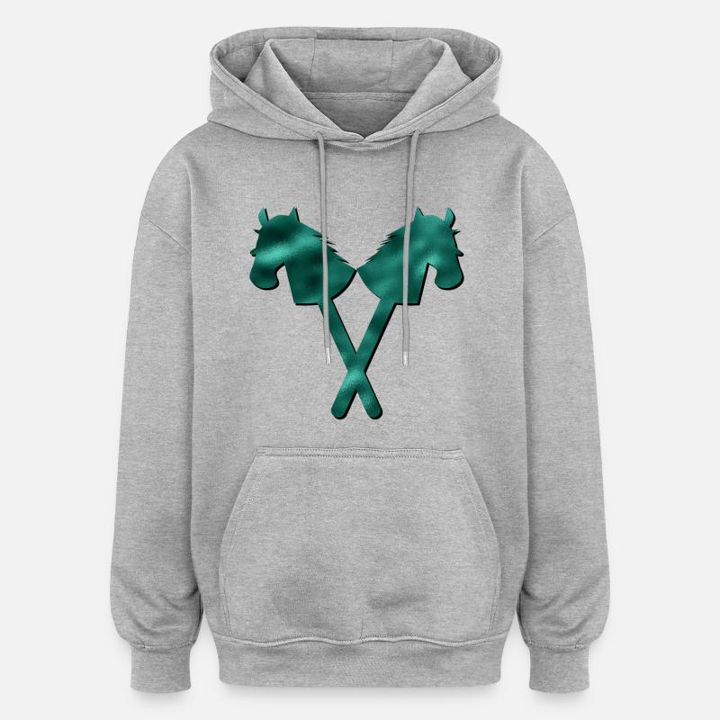 Hobby-Horsing ÉQUITATION - Sweat à capuche oversize unisexe - gris chiné