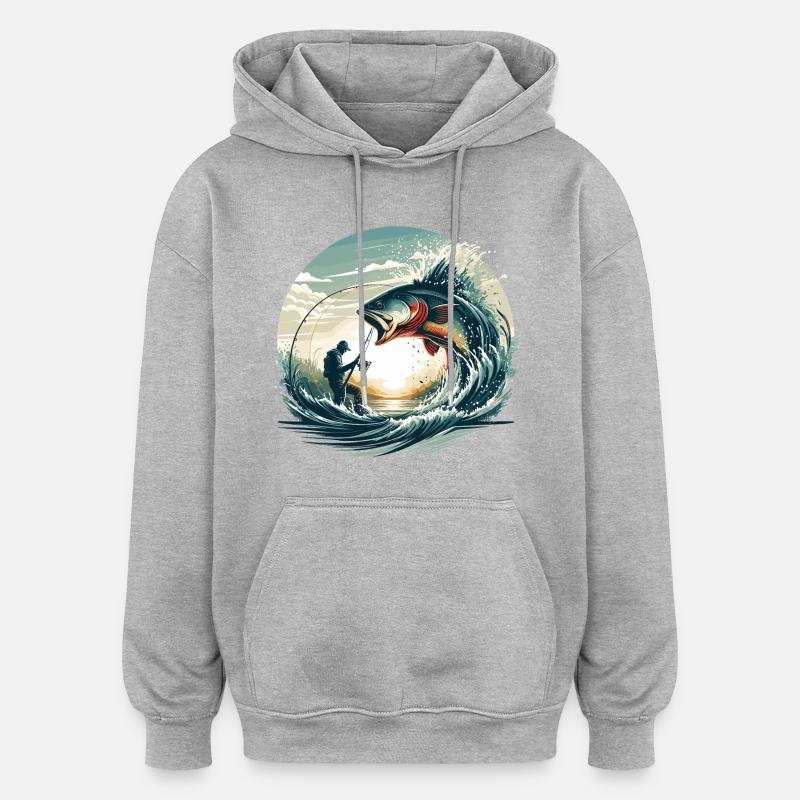 Fishing Angler Dynamics Gift - Oversized Unisex Hoodie - heather grey