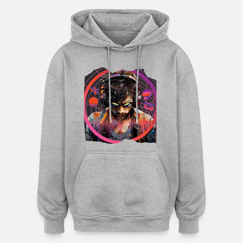 Comédie musicale Pop Art - Sweat à capuche oversize unisexe - gris chiné