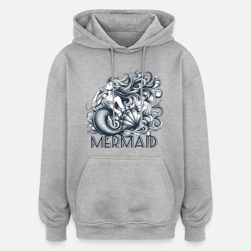 Cadeau de sirène - Sweat à capuche oversize unisexe - gris chiné