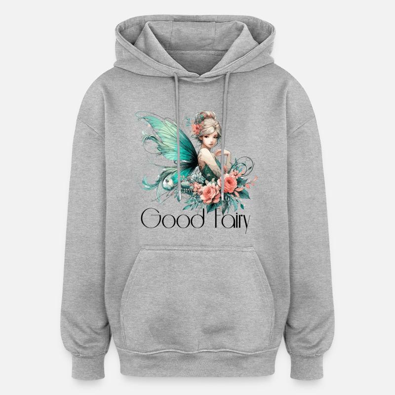 Cadeau de fée marraine - Sweat à capuche oversize unisexe - gris chiné