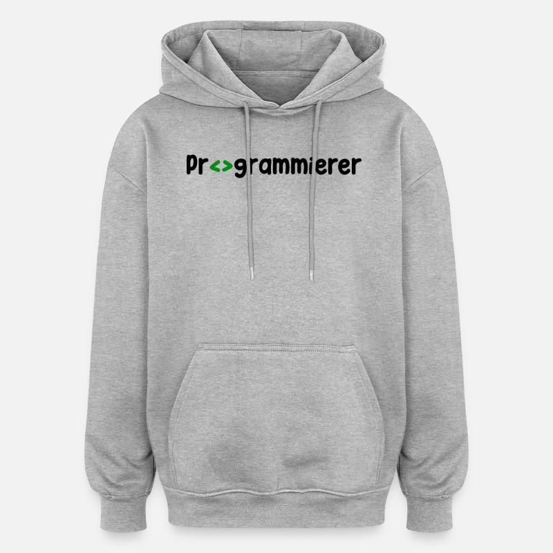 Programmeur, Développeur, Développeur Web, Scripting - Sweat à capuche oversize unisexe - gris chiné