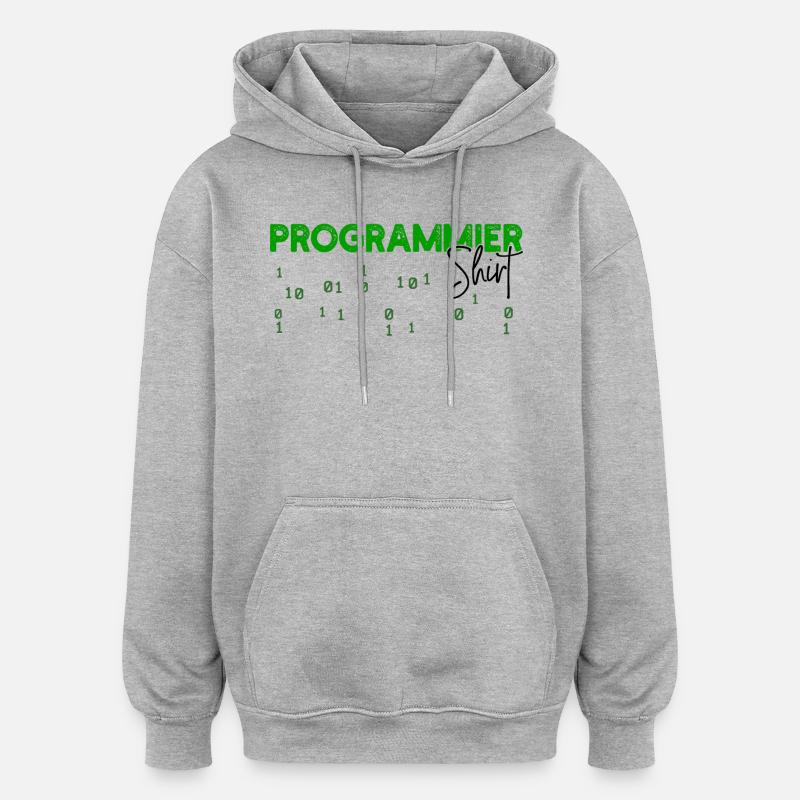 Programmeur Développeur Code Statement Scripting - Sweat à capuche oversize unisexe - gris chiné