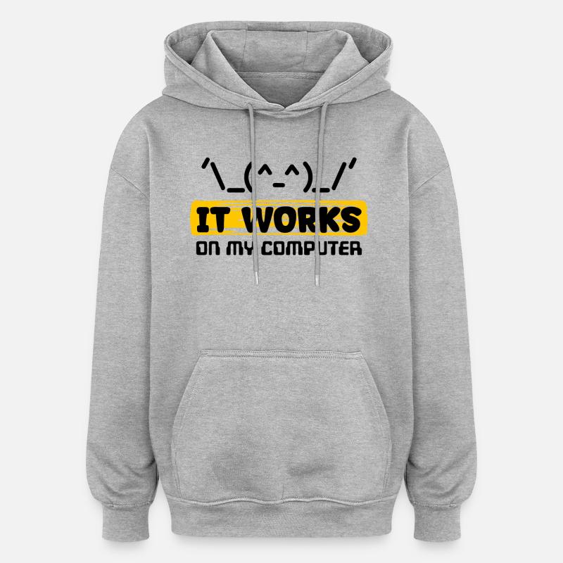 Coden Skripting Computerfreak Developer Statement - Oversized Unisex Hoodie - Grau meliert