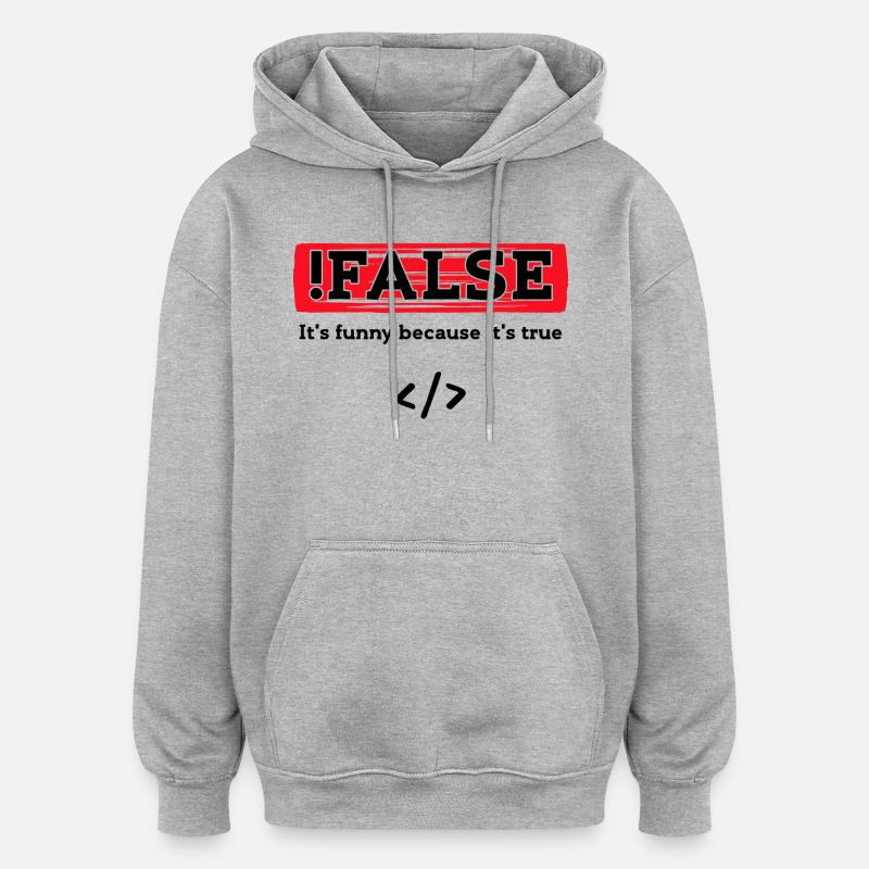 Code Debug Programmeur Développeur Dictons amusants - Sweat à capuche oversize unisexe - gris chiné