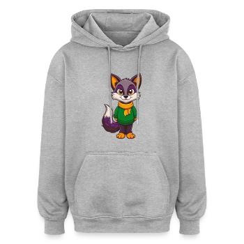 Polarfuchs Lustige Kawaii Cartoon Figur Clipart - Oversized Unisex Hoodie - Grau meliert - Vorne - Noah (186cm)