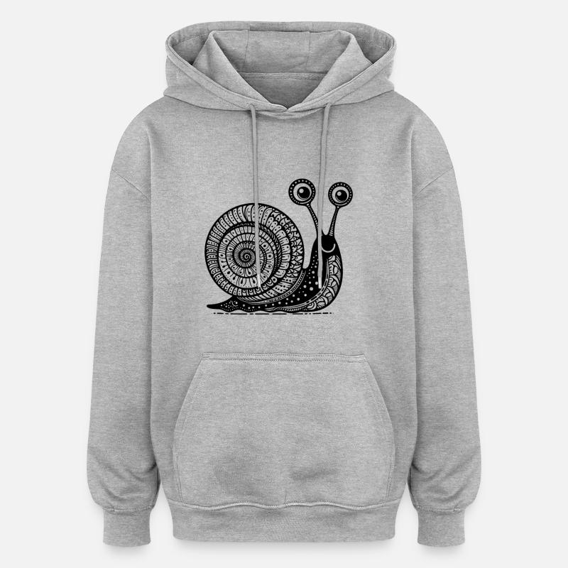 Snail's Pace: Langsame und stetige Zen-Kunst - Oversized Unisex Hoodie - Grau meliert
