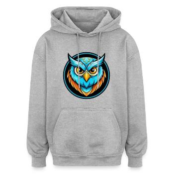 Eule Bunt Kawaii Cartoon Figur Clipart Haustier - Oversized Unisex Hoodie - Grau meliert - Vorne - Noah (186cm)