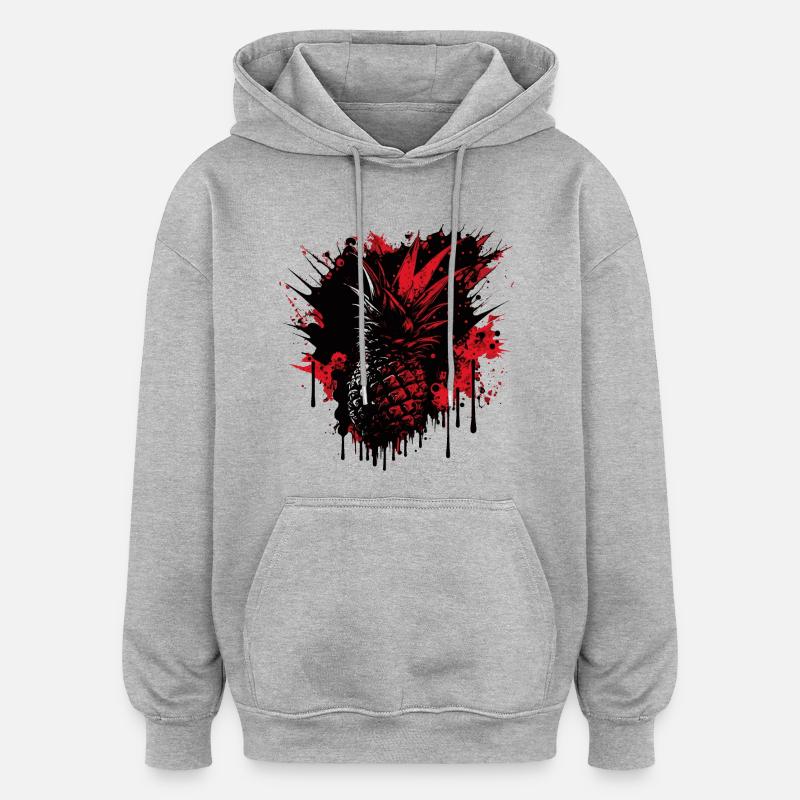 Fruit de l’ananas - Sweat à capuche oversize unisexe - gris chiné